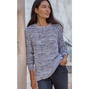 J. Jill Pure Jill Mixed-Yarn Pullover Sweater Harbor Multi Size XL